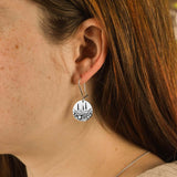 Sterling Silver Trail Mini Forest Pebble Wildflower Dangle Earrings