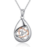 Sterling Silver Tear Dangle Celtic Knot Butterfly Urn Necklace for Ashes