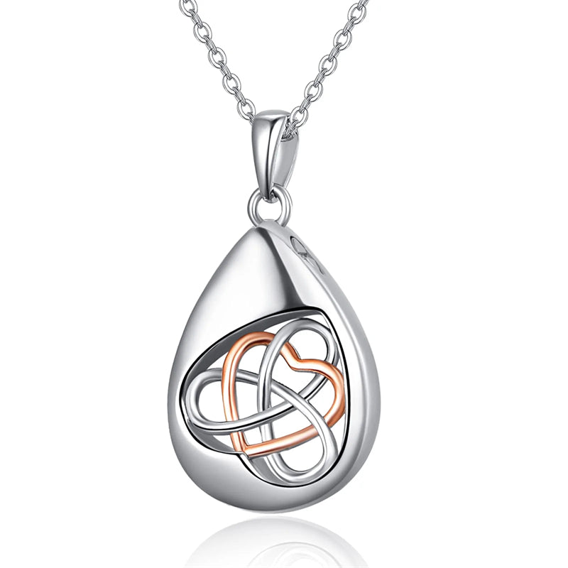 Sterling Silver Tear Dangle Celtic Knot Butterfly Urn Necklace for Ashes