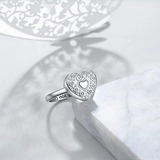 Sterling Silver Heart Urn Rings for Ashes Keepsake With Engraved