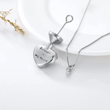 Sterling Silver Blue Heart Crystal Butterfly Urn Necklace for Ashes With Engraved