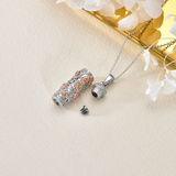 Sterling Silver Rose Flower Urn Necklace for Ashes