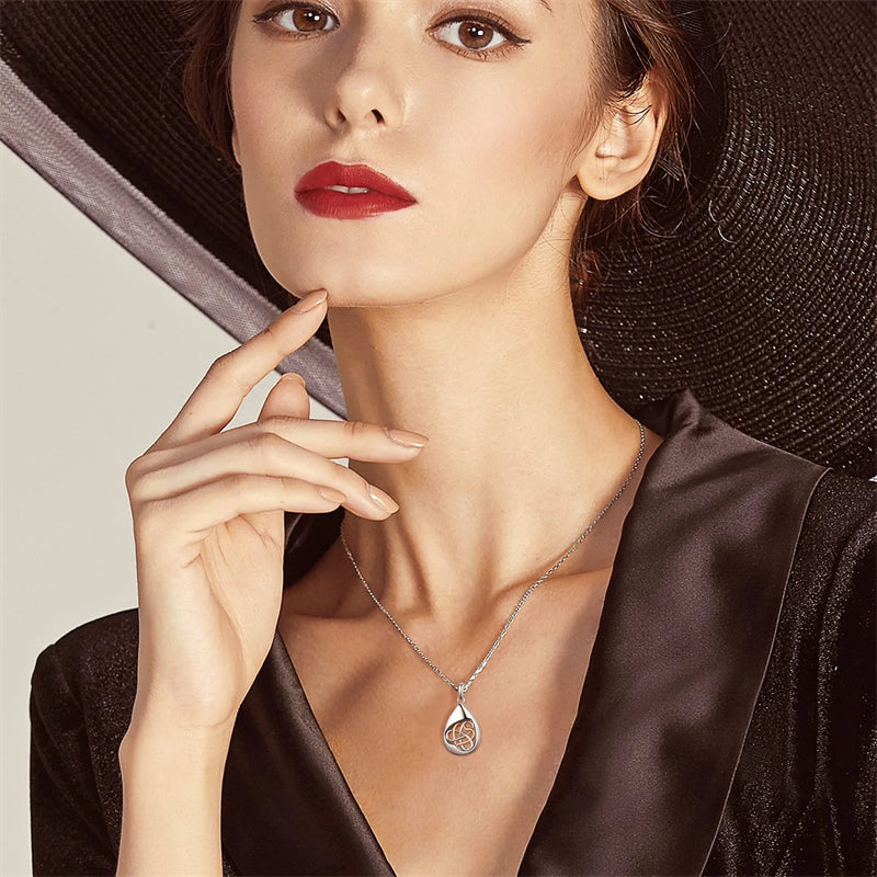 Sterling Silver Tear Dangle Celtic Knot Butterfly Urn Necklace for Ashes