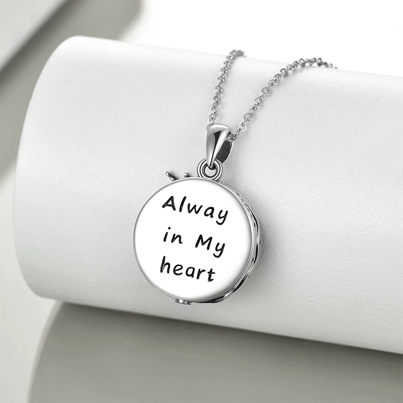 Sterling Silver Wolf Urn Necklace for Ashes With Engraved