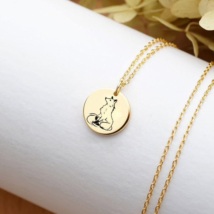 Sterling Silver Fox Pendant Necklace