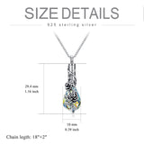 Sterling Silver Crystal Rose Sunflower Flower Urn Necklace for Ashes