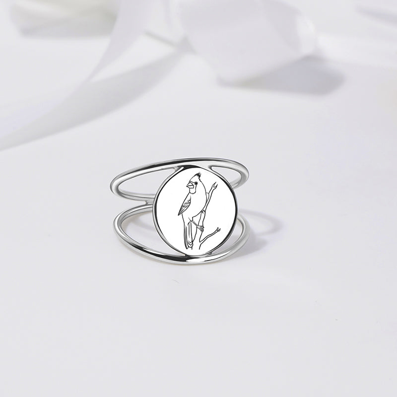 Sterling Silver Red Cardinal Bird Ring Gifts