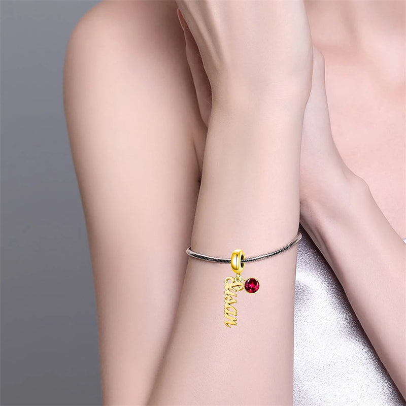 Sterling Silver Persoanlized Name Charm Beads