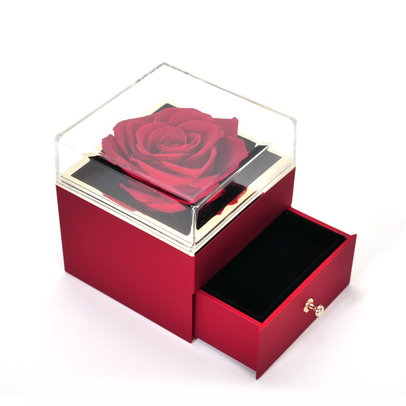 Red Forever Eternal Flower Rose Flower Jewelry Gift Box