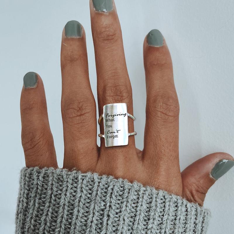 Sterling Silver Inspirational Ring Personalized Ring Motivation Ring Quote Ring