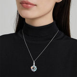 Sterling Silver Crystal Hummingbird Urn Necklace for Ashes