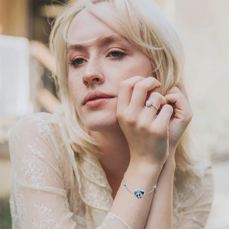 Sterling Silver Heart Urn Bracelet for Ashes Engraved With I Love You Forever