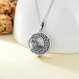 Sterling Silver Wolf Urn Necklace for Ashes With Engraved