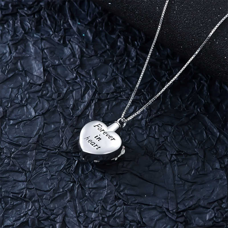 Hummingbird Urn Necklace for Ashes Sterling Silver with Crystal Cremation Jewelry w/Funnel Filler Keepsake Memory Jewelry for Women Girls