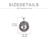 Sterling Silver Circle Crystal Tree of Life Urn Necklace for Ashes