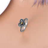 Sterling Silver Heart Lotus Flower Urn Ring for Ashes Engraved with Always in My Heart