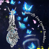 Sterling Silver Crystal Rose Sunflower Flower Urn Necklace for Ashes