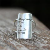 Sterling Silver Inspirational Ring Personalized Ring Motivation Ring Quote Ring