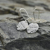 Sterling Silver Trail Mini Forest Pebble Wildflower Dangle Earrings
