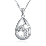 Sterling Silver Tear Dangle Celtic Knot Butterfly Urn Necklace for Ashes