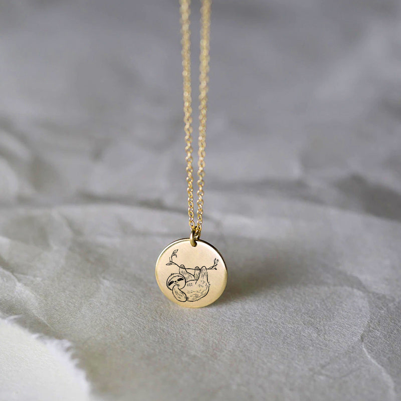 Sterling Silver Sloth Pendant Necklace