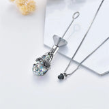 Sterling Silver Crystal Rose Sunflower Flower Urn Necklace for Ashes