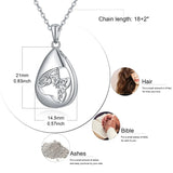Sterling Silver Tear Dangle Celtic Knot Butterfly Urn Necklace for Ashes