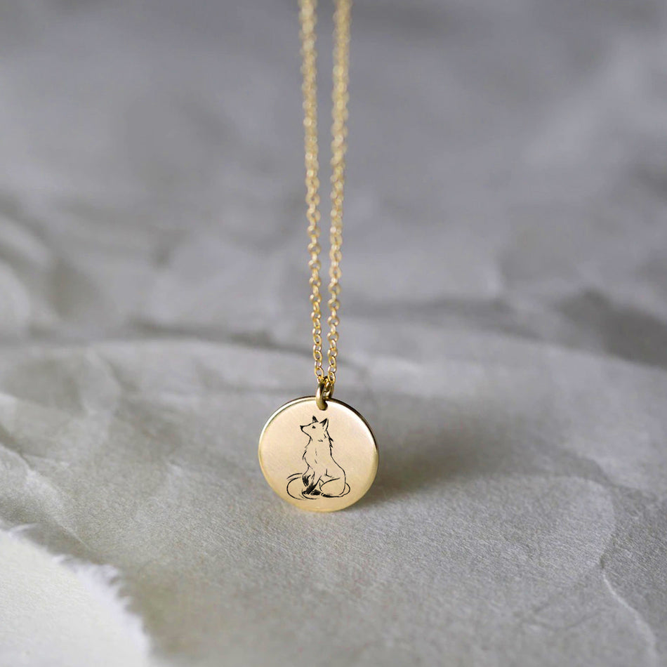 Sterling Silver Fox Pendant Necklace