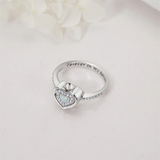 Sterling Silver Lab Opal Heart Urn Ring for Ashes Engraved With  Forever In My heart