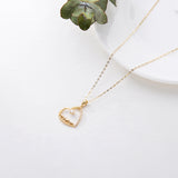 14k Solid Gold Moissanite Love Heart Mama Bear Pendant Necklace