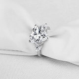 Sterling Silver 6 Carats Heart Cut White 5A Cubic Zirconia Cz Engagement Ring