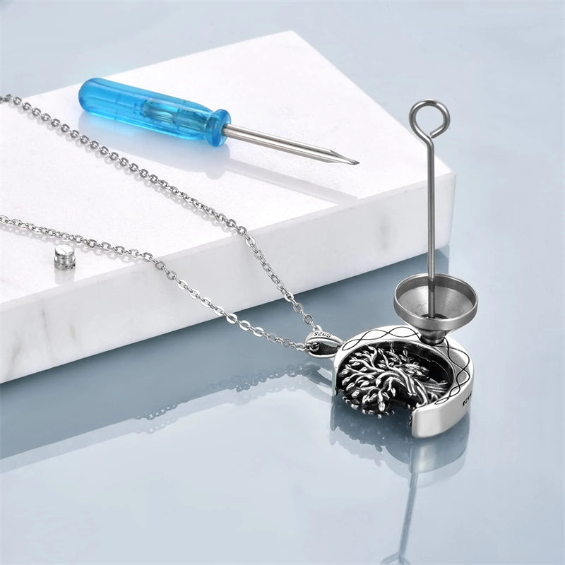 Sterling Silver Tree of Life Urn Necklace for Ashes