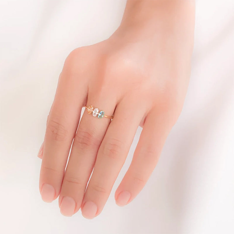 Sterling Silver Personalized Birthstone Ring