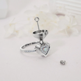 Sterling Silver Lab Opal Heart Urn Ring for Ashes Engraved With  Forever In My heart