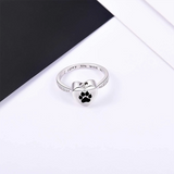 Sterling Silver Paw Print Urn for Ashes Engraved with I Carry You with Me