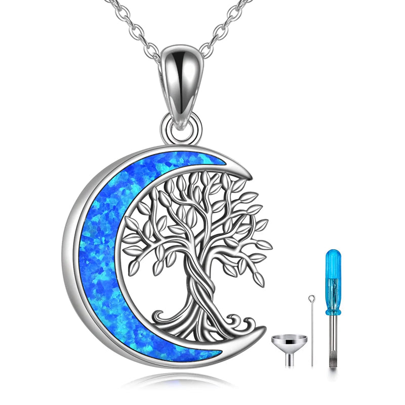 Sterling Silver Tree of Life Urn Necklace for Ashes