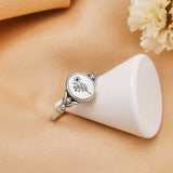 Sterling Silver Personalized Bouquet Birth Flower Nature Ring