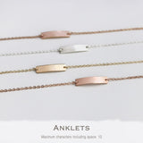 Sterling Silver Personalized Engraved Single Layer Anklet