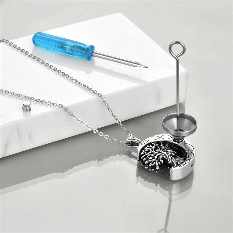 Sterling Silver Tree of Life Urn Necklace for Ashes