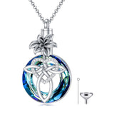 12 Birth Month Flower Cremation Jewelry for Ashes Celtic Knot Heart Ashes Memorial Keepsake Urn Necklace Circle Crystal