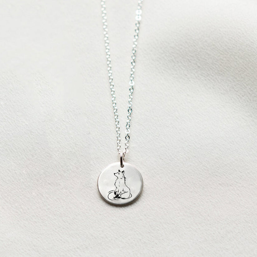 Sterling Silver Fox Pendant Necklace