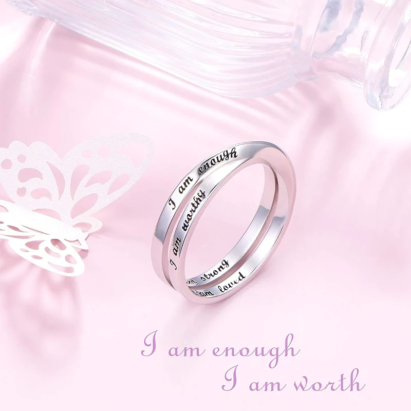 Sterling Silver Inspirational Ring  with Engraveds