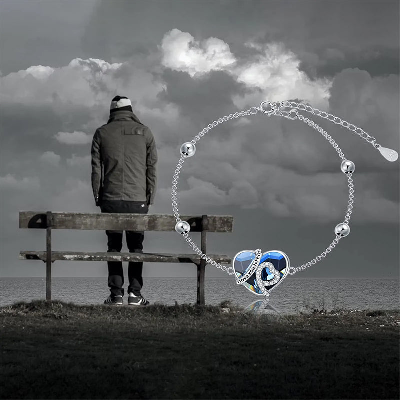 Sterling Silver Heart Urn Bracelet for Ashes Engraved With I Love You Forever