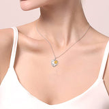 Sterling Silver Sunflower Heart Urn Necklace for Ashes