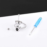 Sterling Silver Paw Print Urn for Ashes Engraved with I Carry You with Me