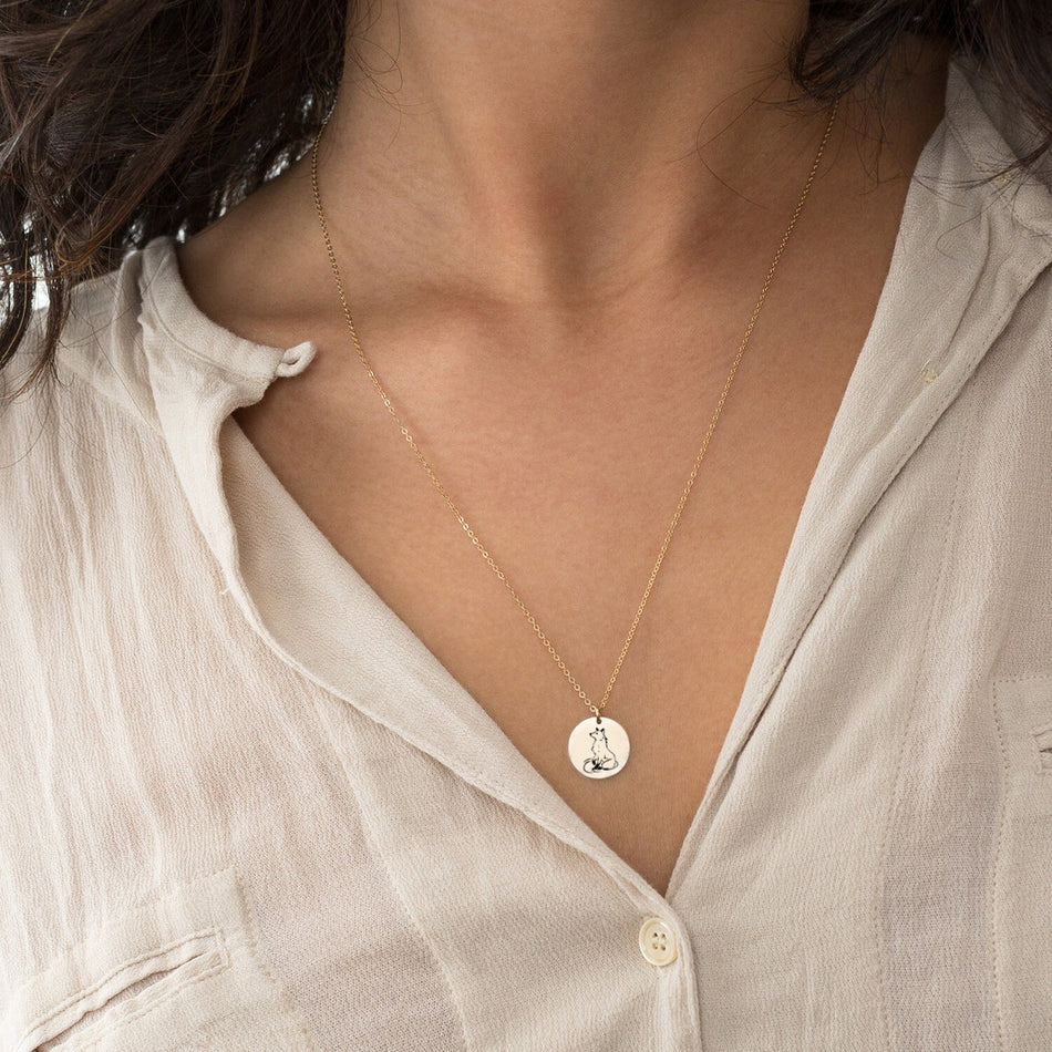 Sterling Silver Fox Pendant Necklace