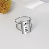 Sterling Silver Inspirational Ring Engraved With  Be you Do you For you, It's Never Too Late, Today,I Choose Joy