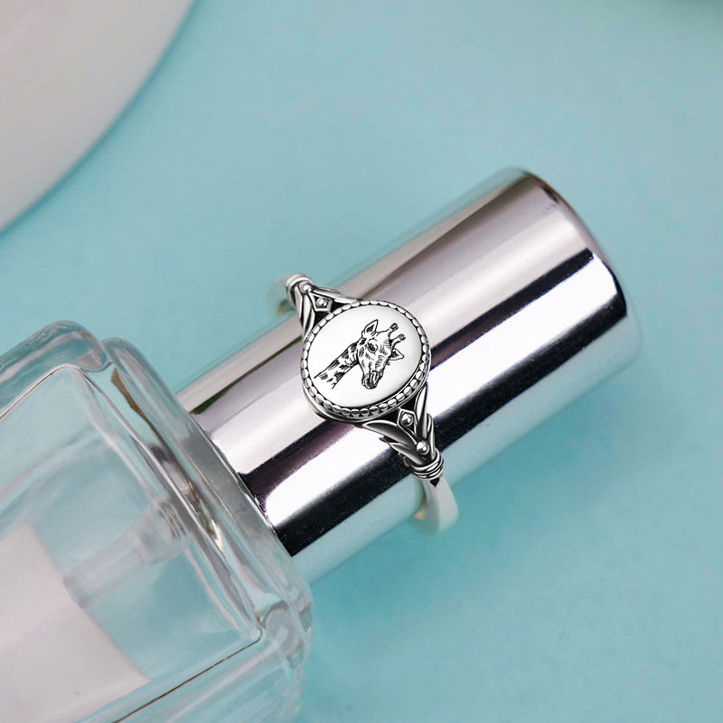 Sterling Silver Giraffe Animal Ring