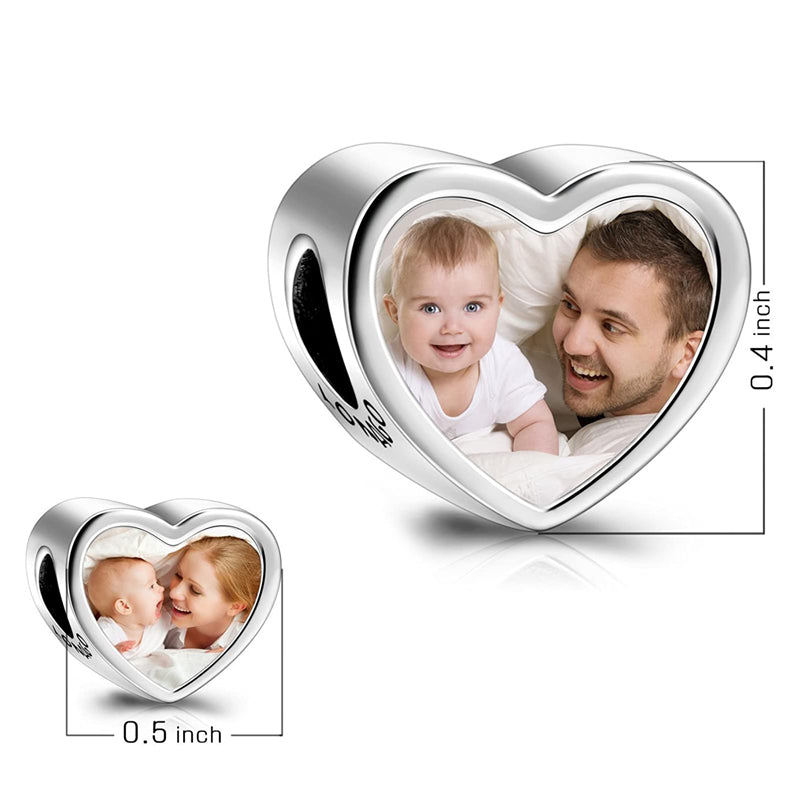 Sterling Silver Personalized Photo Charm Beads