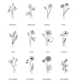 Sterling Silver Personalized Birth Flower Hummingbird Pendant Necklace